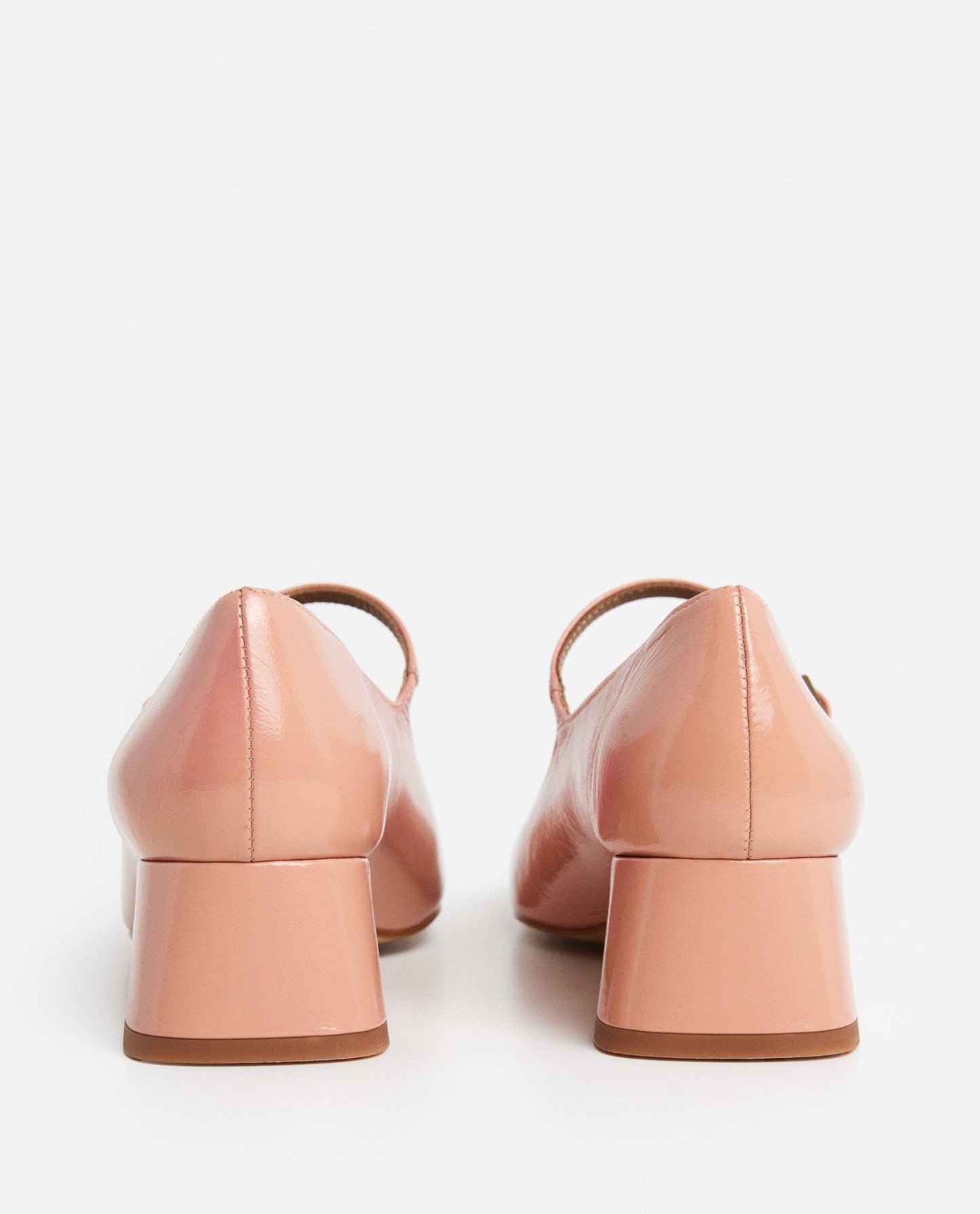 Evan Wrinkled patent Blush Pink