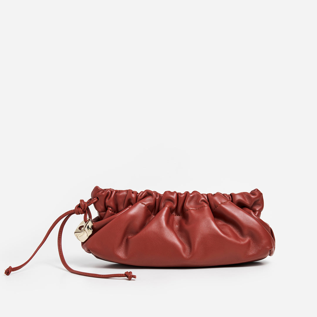 Cissi Clutch Bag Leather Brick Red