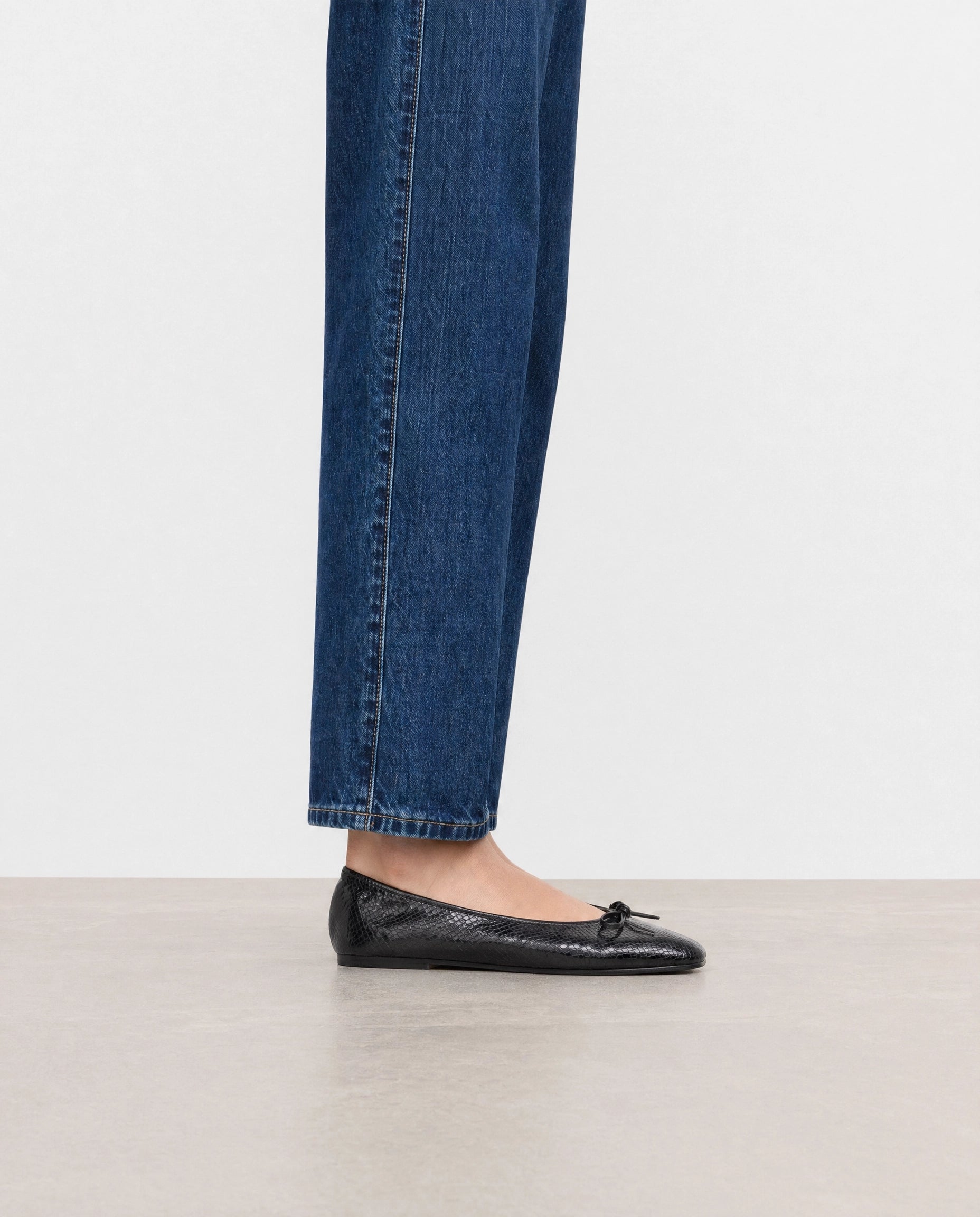 Blaise Leather Black Snake Embossed