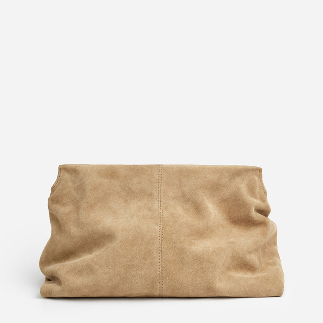 Clay Clutch Suede Sand