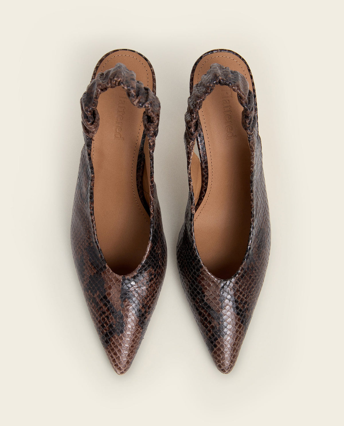 Lilian Snake Leather Chocolate