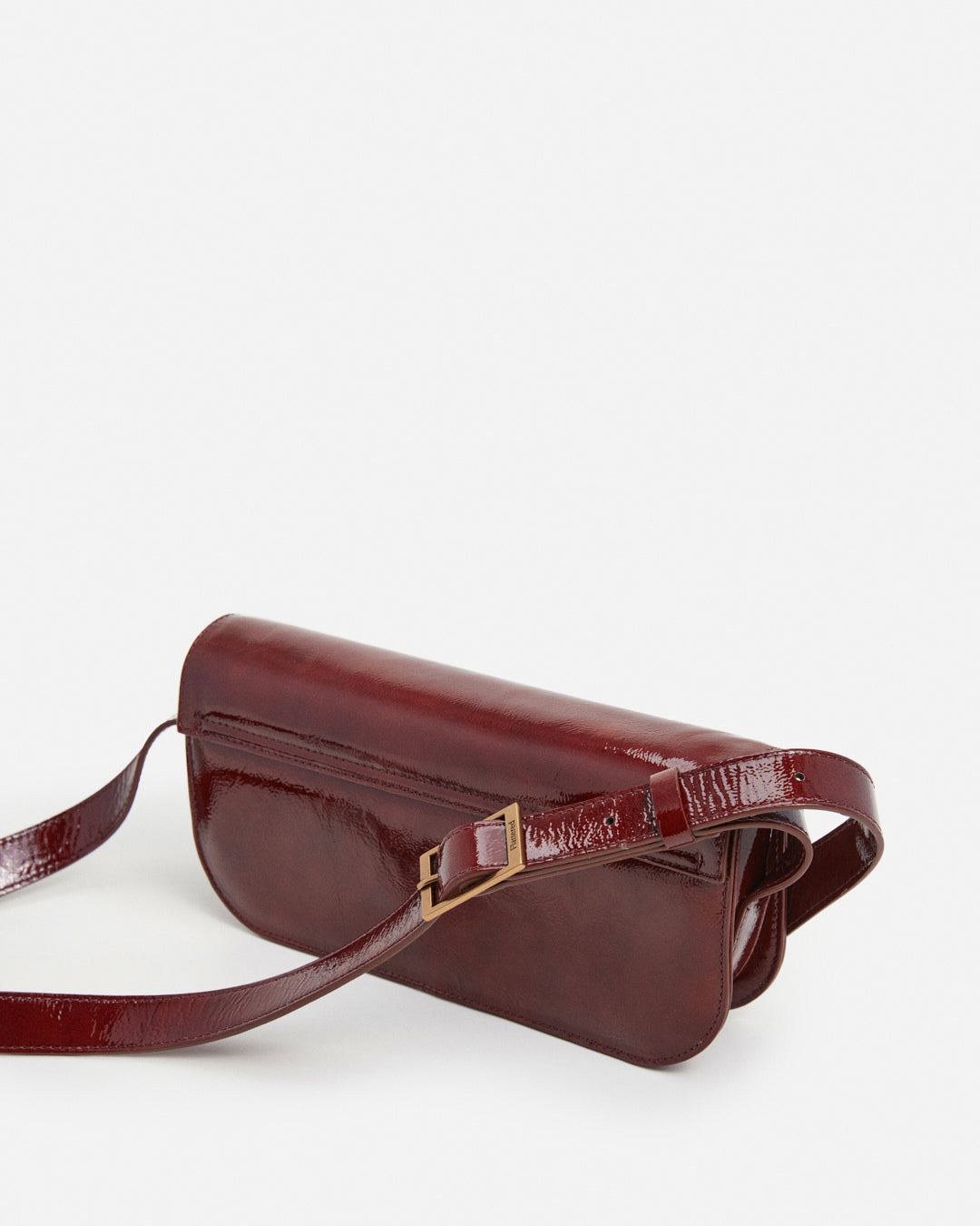 Lillie Shoulder Bag Leather Patent Brick Red