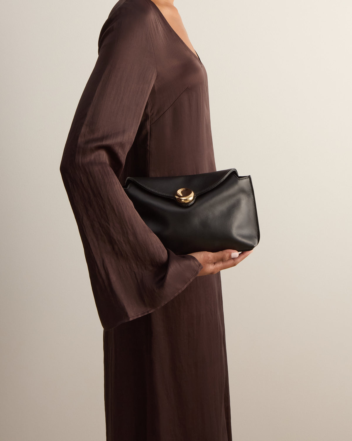 Gaia Clutch Leather Black