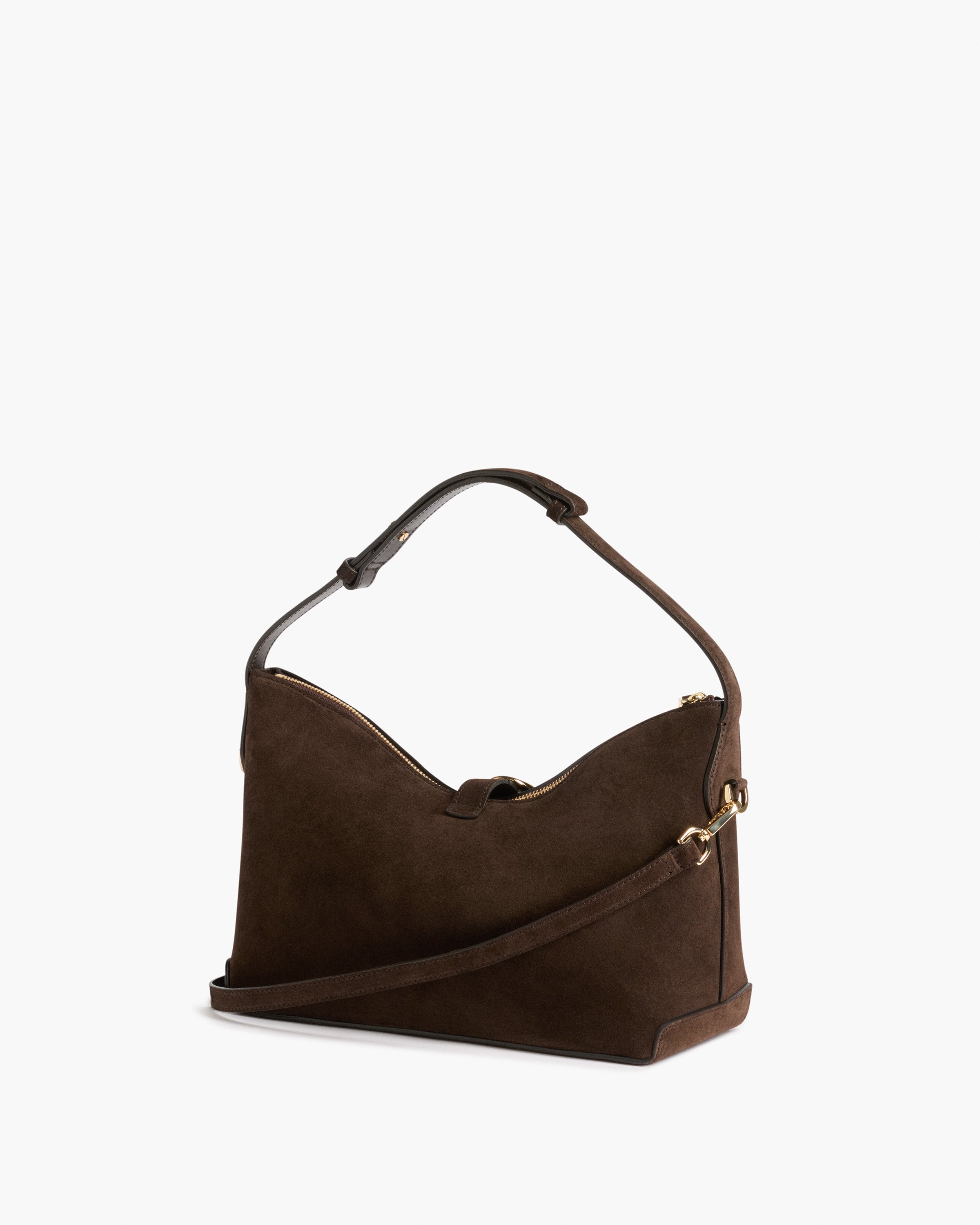 Gaia Ornament Handbag Suede Chocolate