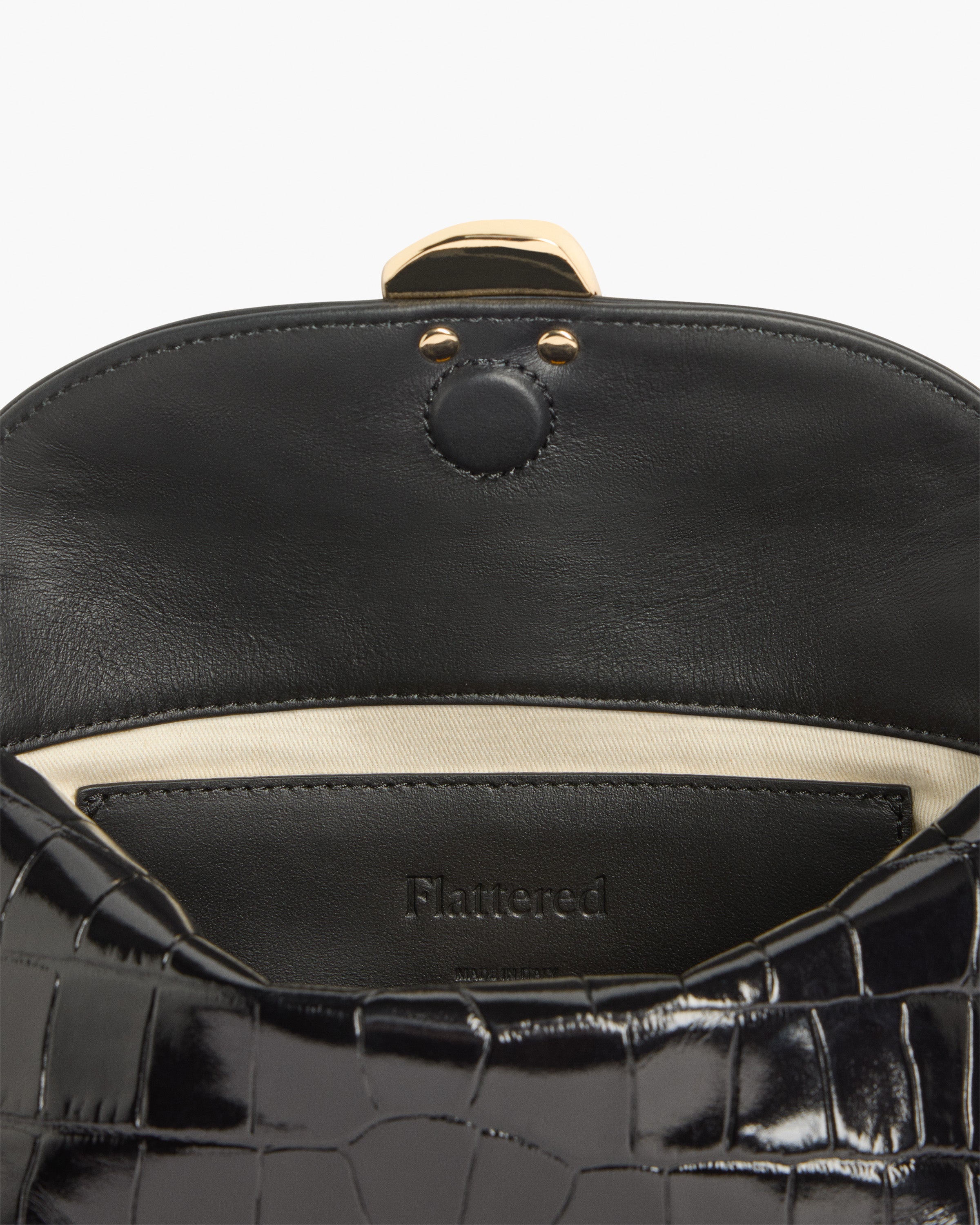 Hanna Clutch Leather Croco Black