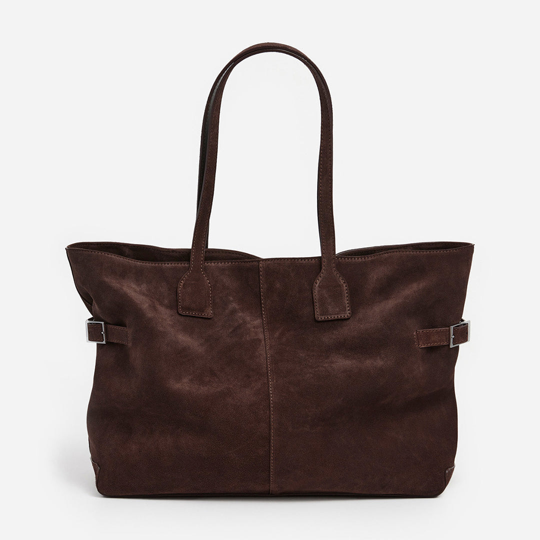 Lesley Tote Bag Suede Chocolate