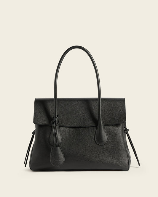 Lydia Tote Bag Grained Leather Black