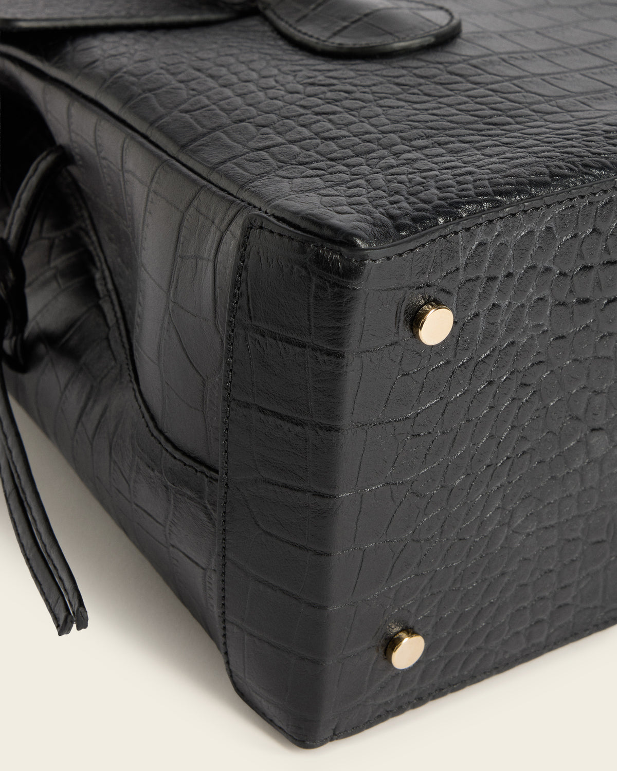 Lydia Tote Bag Leather Black Croco